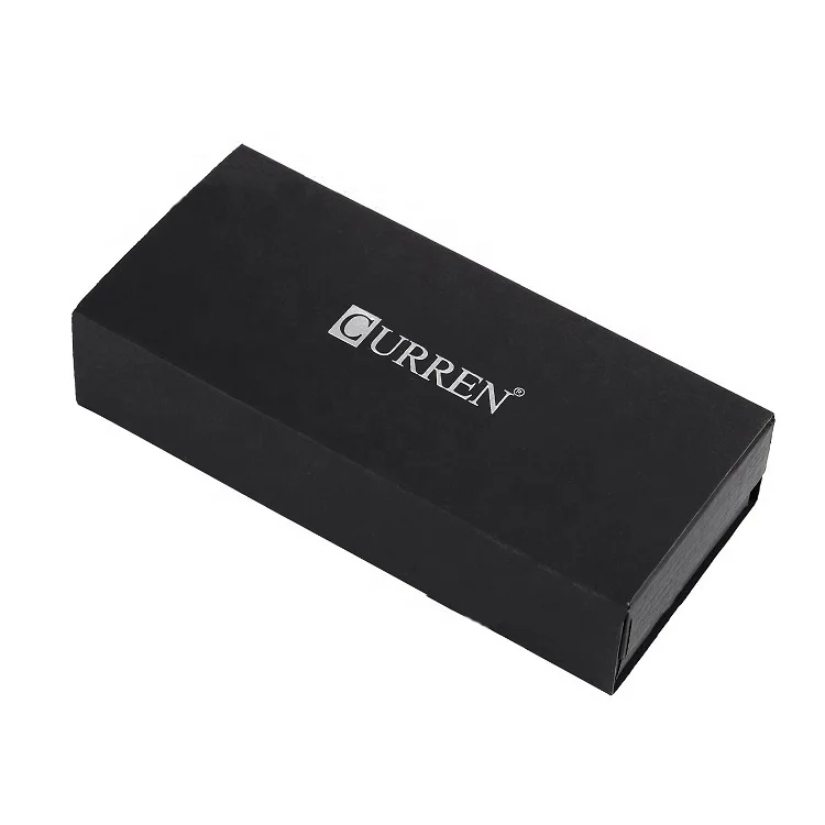 Luxury Curren Brand Black Packaging Paper Gift Custom Logo Watch Box for Wholesale