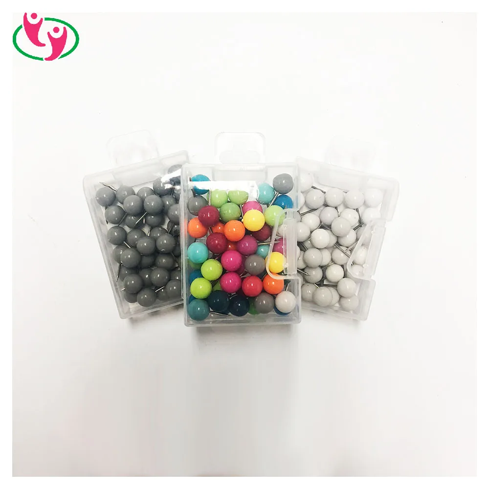 Маркировочные нажимные булавки в комплекте с различными пластиковыми бусинами карамельных цветов