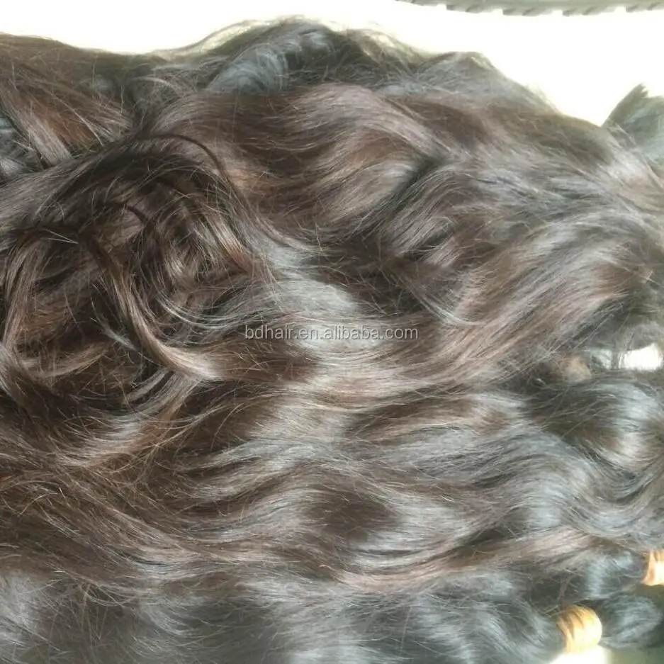 Natural wave unprocessed raw bulk human hair,natural dark brown raw virgin hair