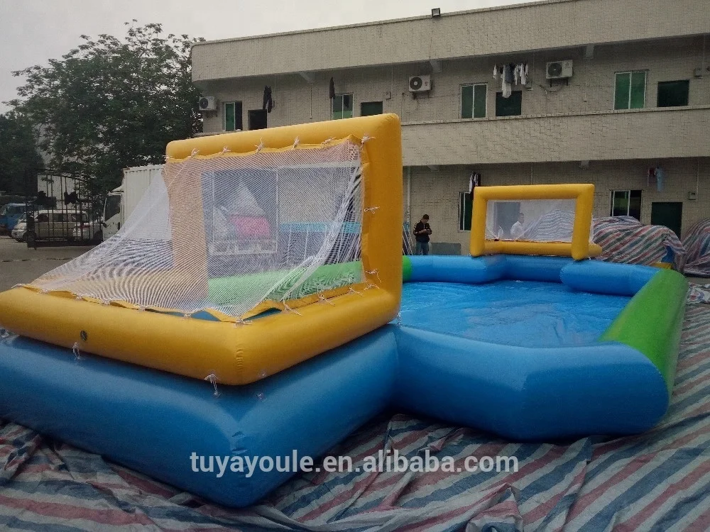 
Cheap price PVC0.9mm 6*12m inflatable football court water soccer court inflatable soccer filed 