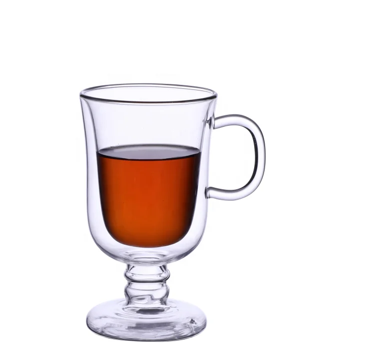 Double layer high borosilicate glass coffee goblet beer cup exported to Turkey