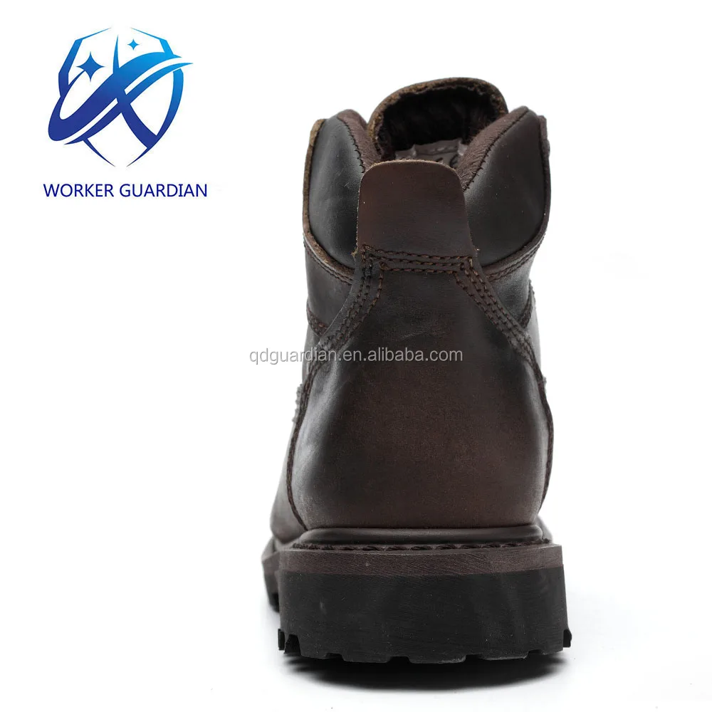 China Factory Wholesale Good Goodyear Welted Rubber Outsole Safety Shoes Safety Boots With Genuine Leather