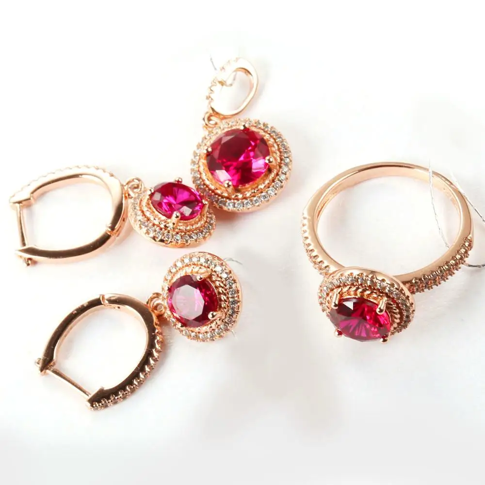 Ruby wedding jewelry set beautiful ruby bridal jewelry set 925 silver jewelry set ring necklace earrings