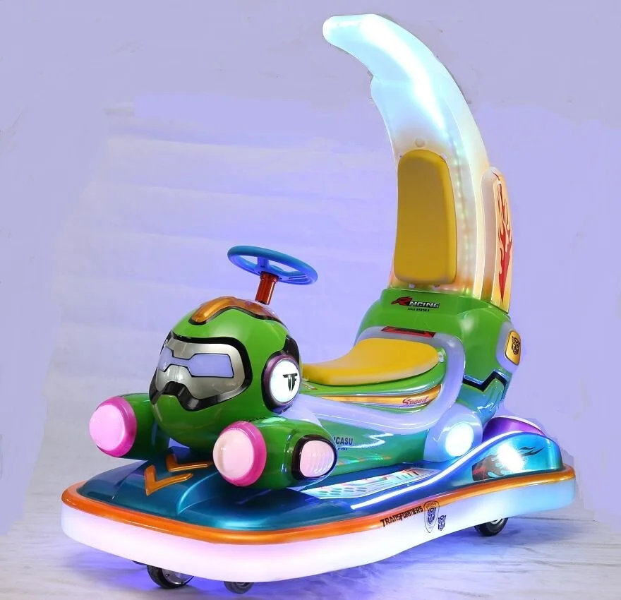 
Attractive Green Musical Rocking Coin Operated Electronic Kiddie Ride with Beautiful Lights 