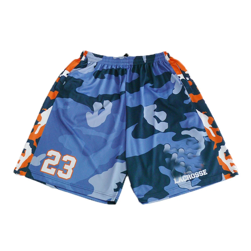 Mens women custom sublimate box field reversible lacrosse uniform jersey penny shorts