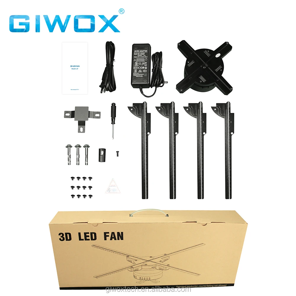 3d Fan New Design Indoor Wall Mounted 3d Hologram Fan  3D Advertising Holographic Fan Light for Advertising using