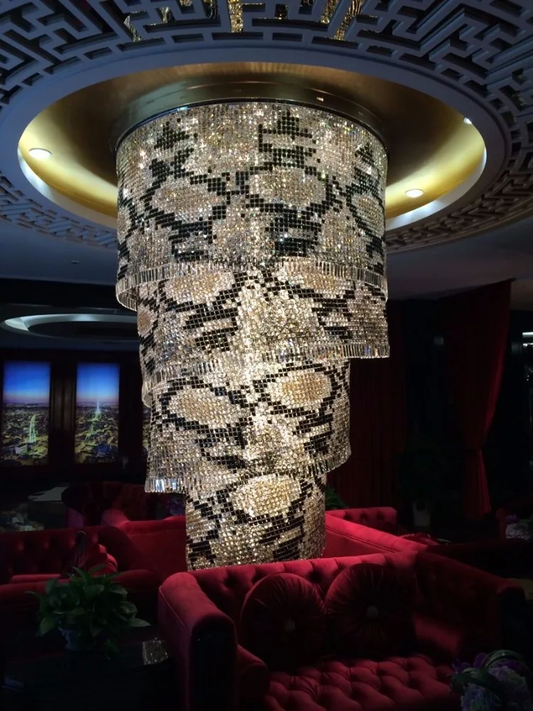 Luxury appearance large snake skin mexican baroque crystal chandelier for foyer deco