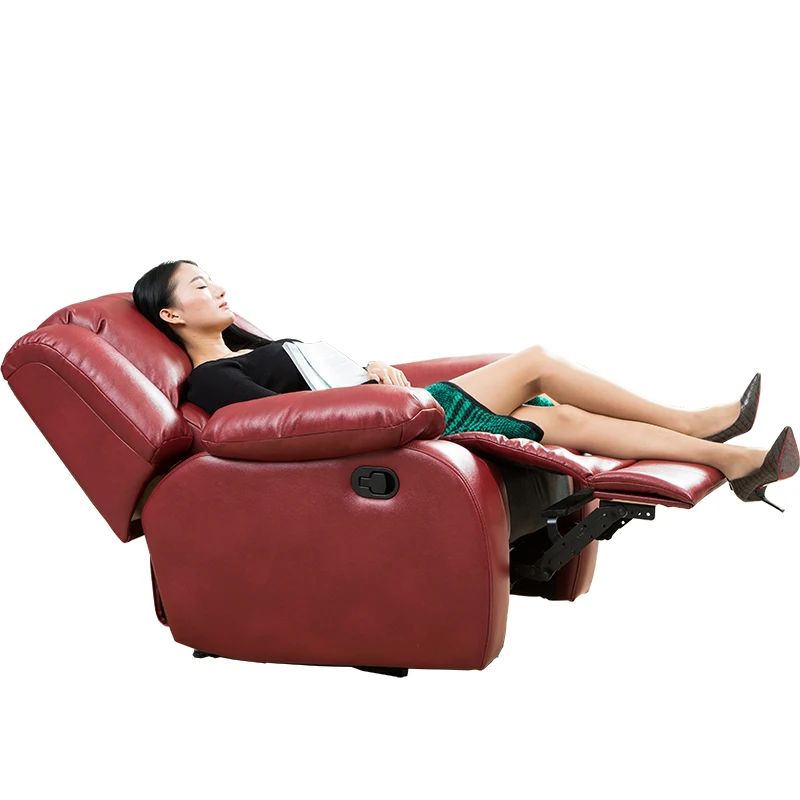 
Sofa Chair Manual Mechanism Kuka Living Room Sofas Lounge Push Back Single Sets Cushion Motorized Black Leather Recliner 