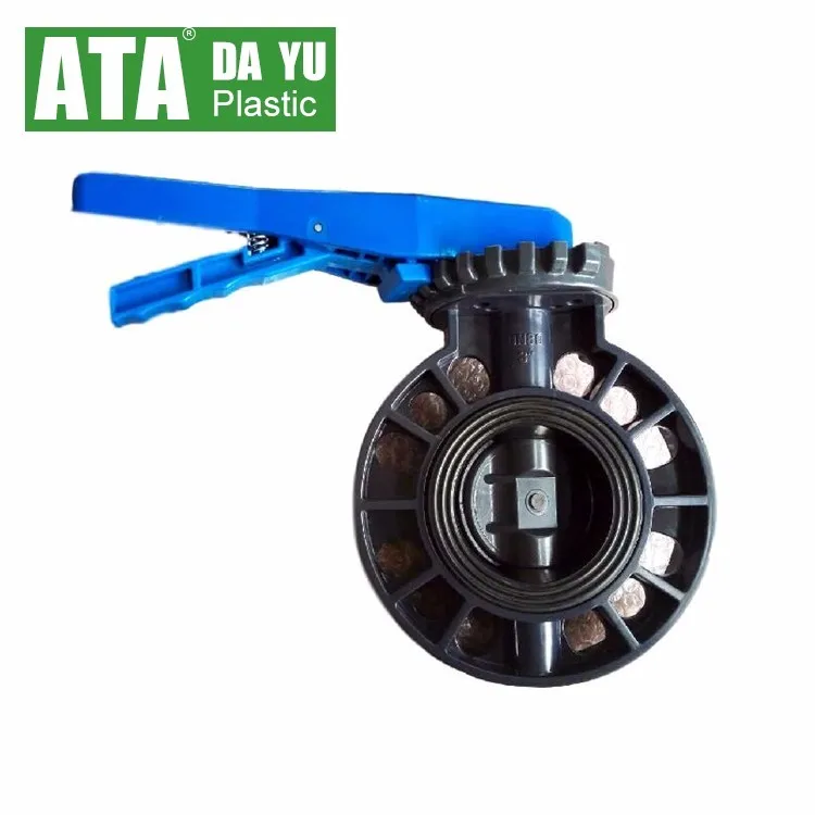 JIS 12 holes handle lever 8 inch 200mm UPVC wafer butterfly valve flange end