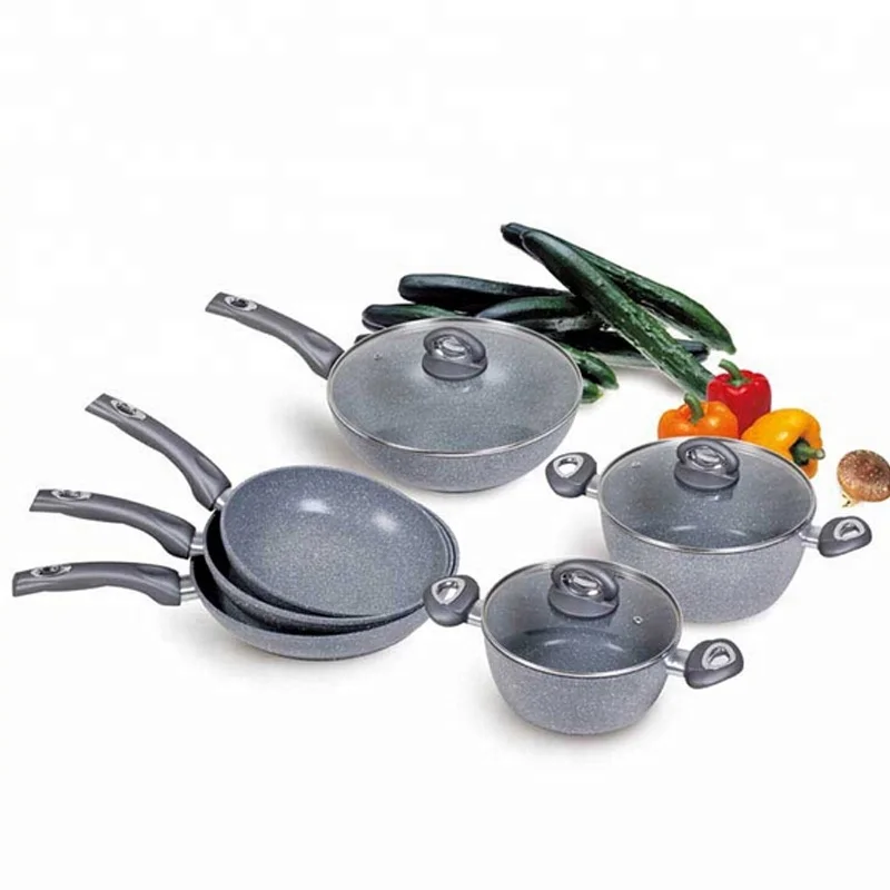 Home Cooking marble Coating Aluminum cookware Set