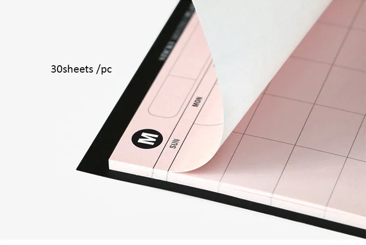 custom paper notepad Pink/white desk calendar self-adhesive memopad wholesale sticky notes