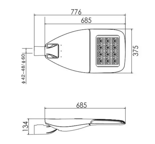 
Two different install method power-off protection LED street lights 