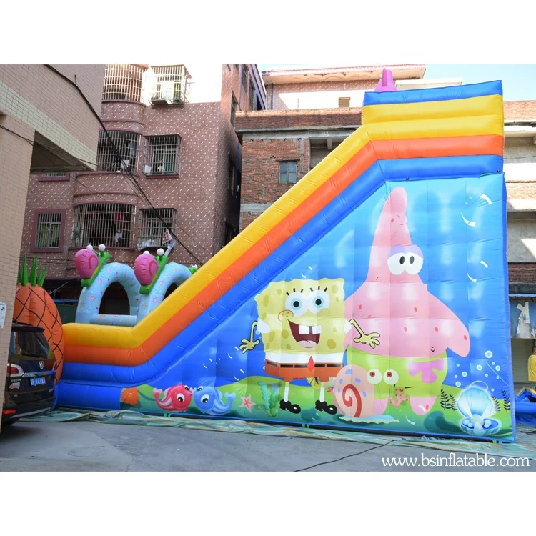 Sponge Bob Themed Amusement Park Inflatable Slide