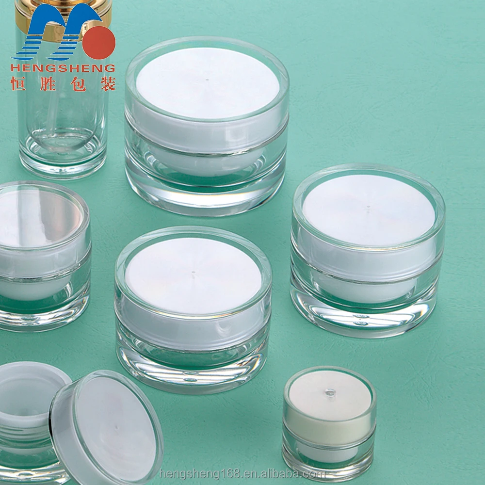 Hengsheng manufacturer supply 5g/15/20/30/50g transparent green plastic empty cosmetic jar for skin care cream