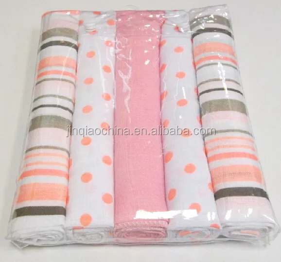 Wholesale 6 Muslin 70*70CM Squares 100% Cotton Printing Double Layers Gauze Cloth Baby Diaper