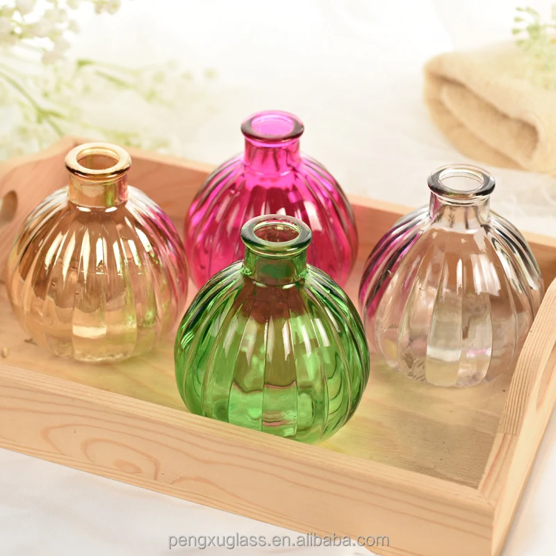 Pumpkin Shape Glass Aroma Oil Bottle and Diffuser Reed Stick with Cork