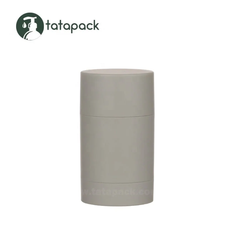 Matte Gray Plastic 50g Round Deodorant Container Eco Friendly 1.69oz Deodorant Containers for Shampoo In Solid, Sunscreen Stick