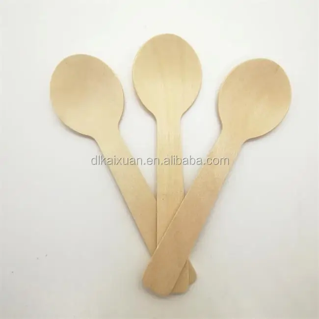 Wooden spoons small biodegradable disposable tableware wholesale 100MM