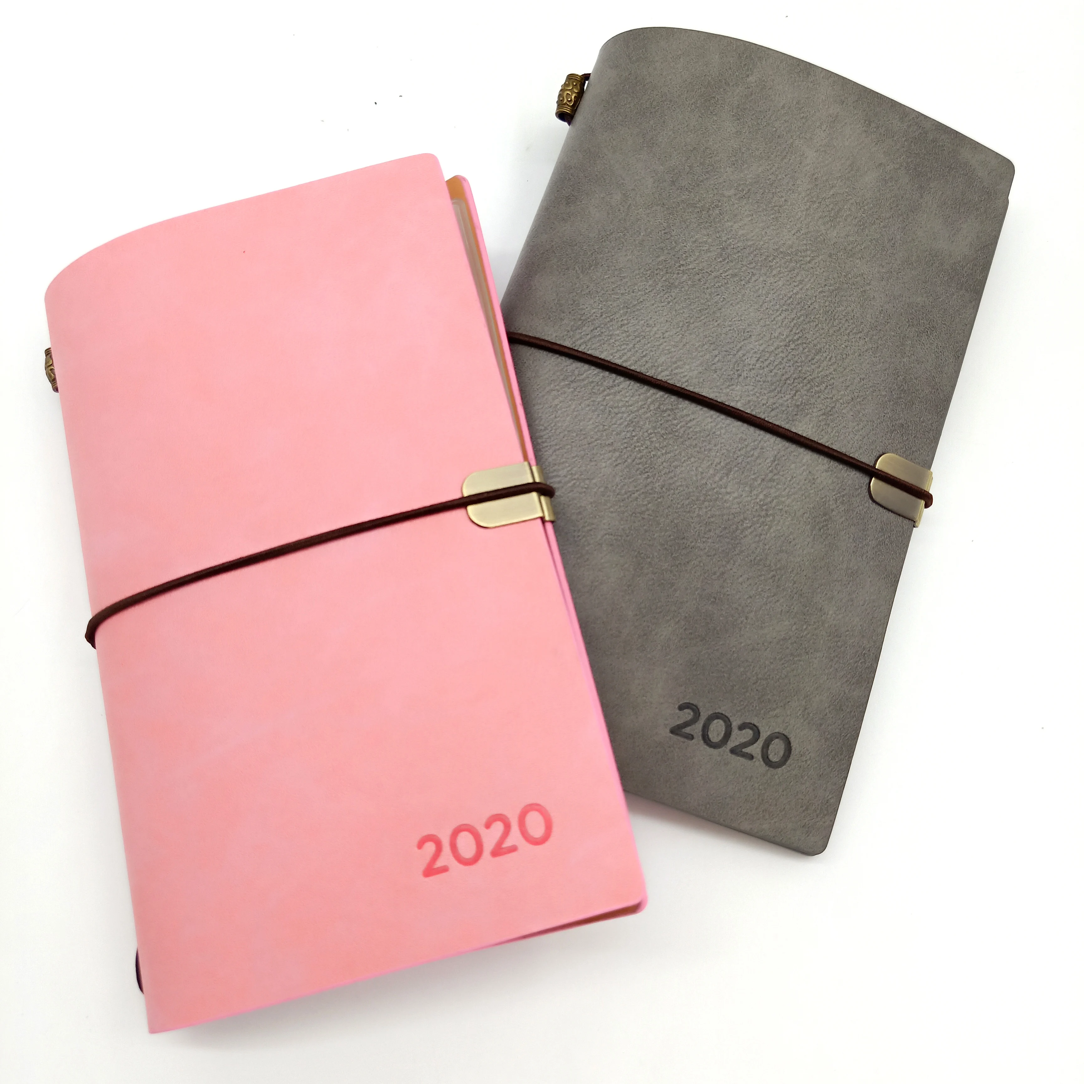 
custom printed b5 softcover carved pu leather organizer notebook with 2020 calendar pages 