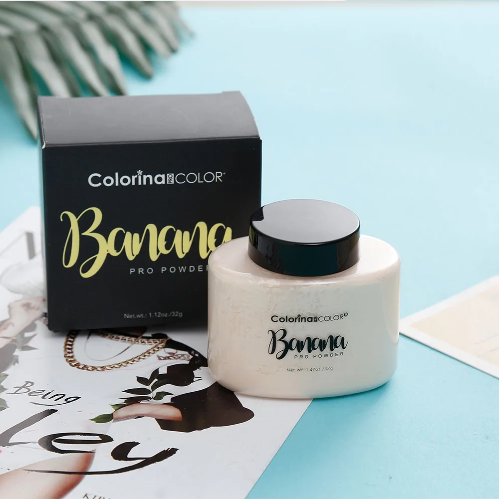 Customized Private Label  Face Whitening Loose Powder Makeup Cosmetics Banana Powder Processing Loose Powder