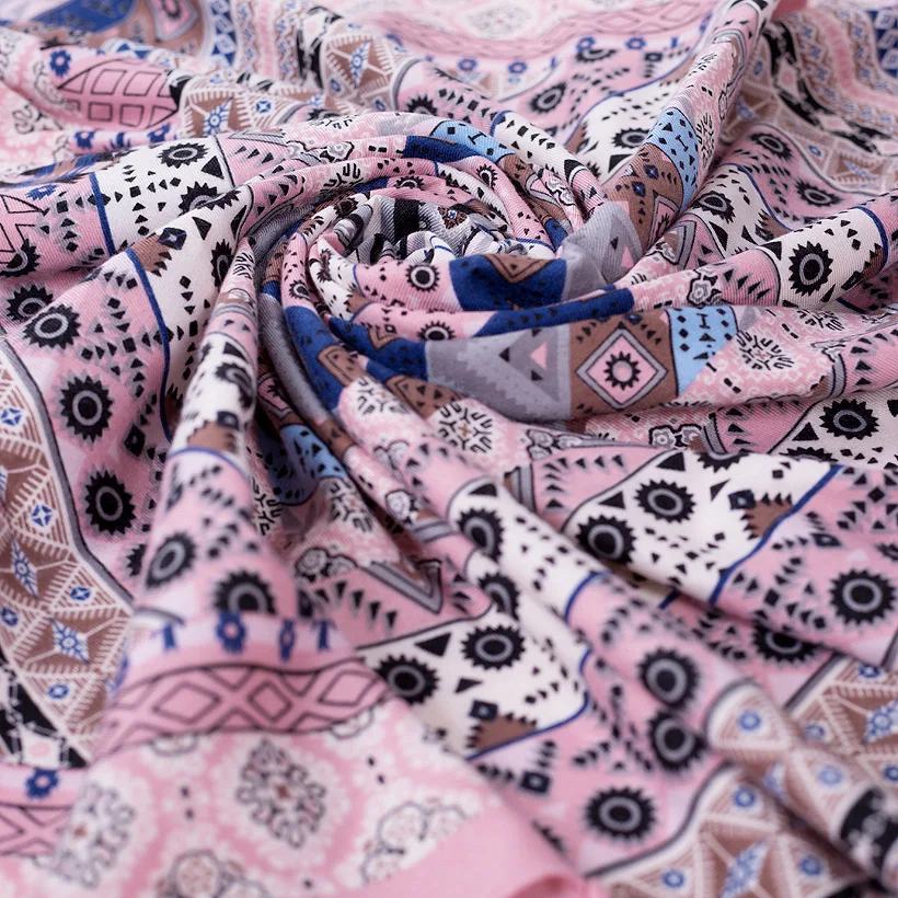 Модный женский квадратный шарф из пашмины с принтом в богемном стиле, с кисточкой, Amazon