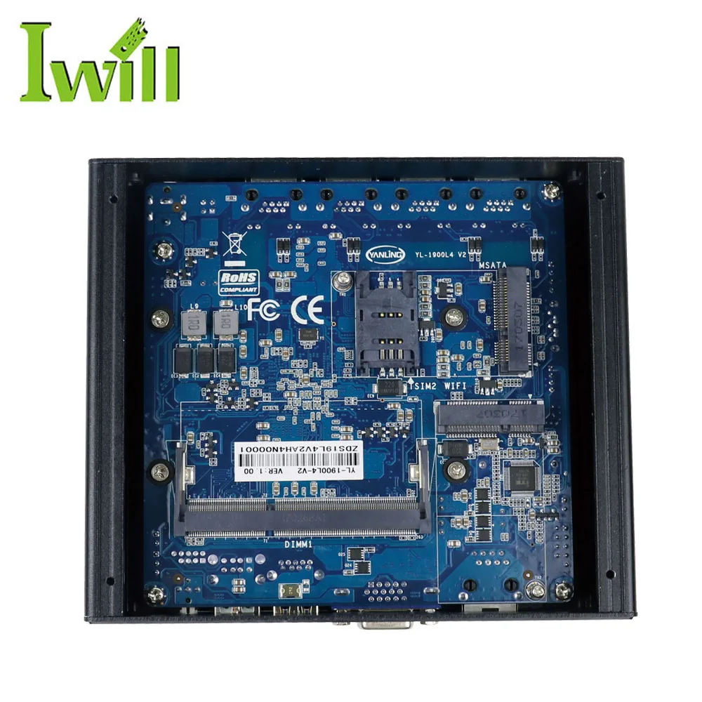 Fanless pc J1900 Quad Core Mini VPN Router 4 lan Fanless Linux Server Support 2.5 Inch Hard Disk