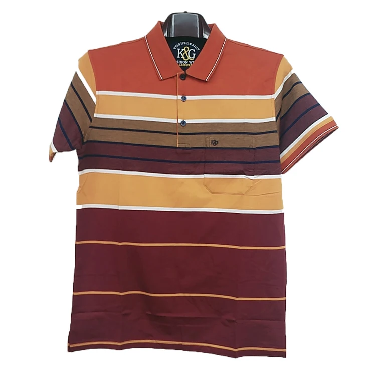 
T shirt printing bangladesh High quality Mens collar striped design cotton polo t shirt 