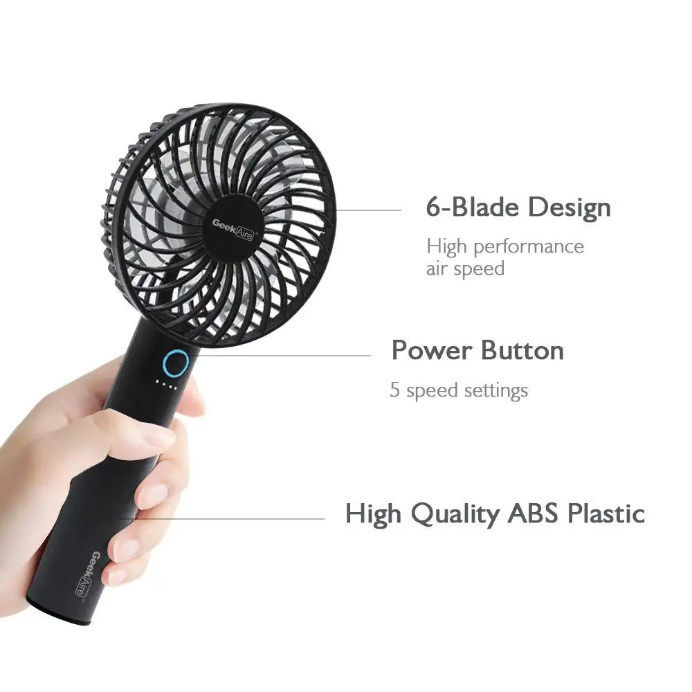 5 Speed 4 Inch Pocket Size Prismate FrancFranc Hot-sale Battery Operated Fan Portable USB Handheld Personal Table Desktop Fan