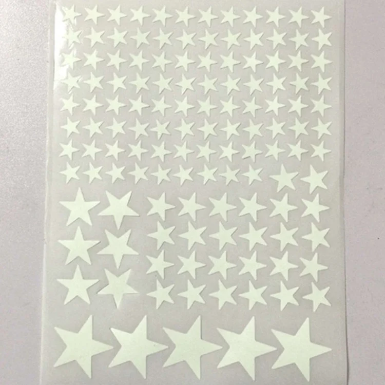 
Sticker sheets of custom size stick night glow star in the dark 