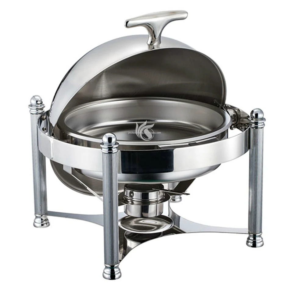 Wholesale single heater stainless steel 201 304 401 standard  cafeteria use round top buffet warmer