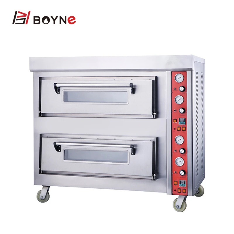
 Коммерческая духовка для пиццы, Двухуровневая духовка с термометром для отеля, ресторана, духовка для пиццы, газовая печь для пиццы  