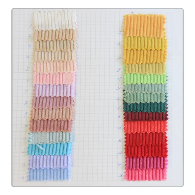 210gsm 90% polyester 8 wale corduroy pants fabric