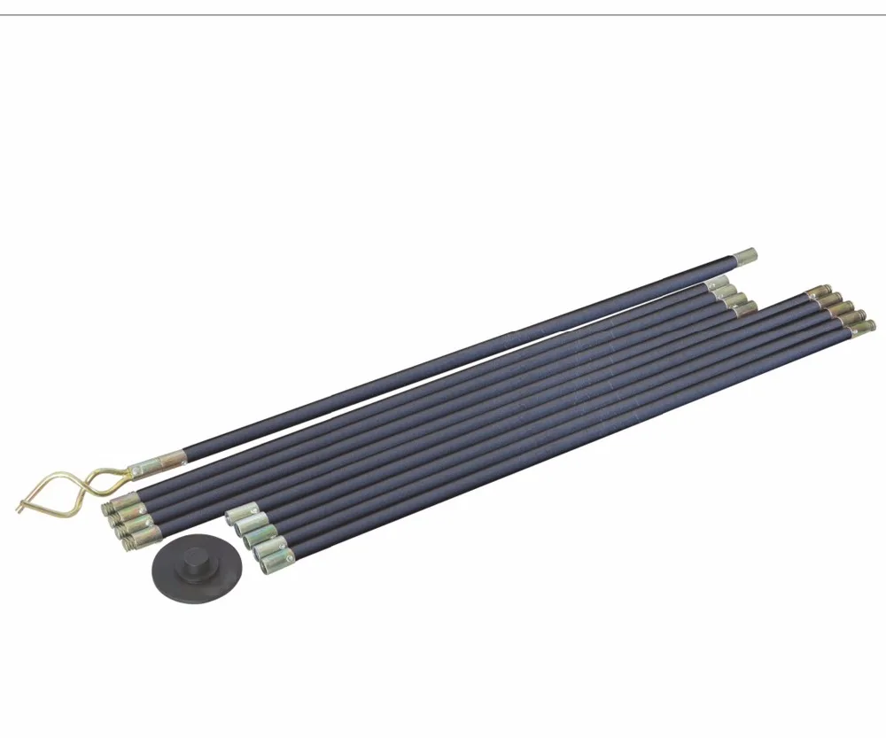 12PC Drain Rod Set 9 Meter With Pipe Cleaner Plunger & Double Worm Screw Head