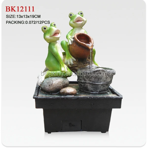 
New resin frog water fountain with ball 