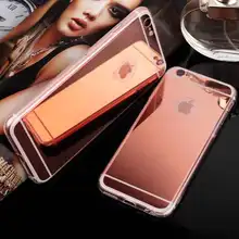 Fashion Lady Phone Accessories Luxury PC Electroplate Mirror Soft TPU Case For Iphone 6 6S 4.7inch Clear Silicone Cover Fundas