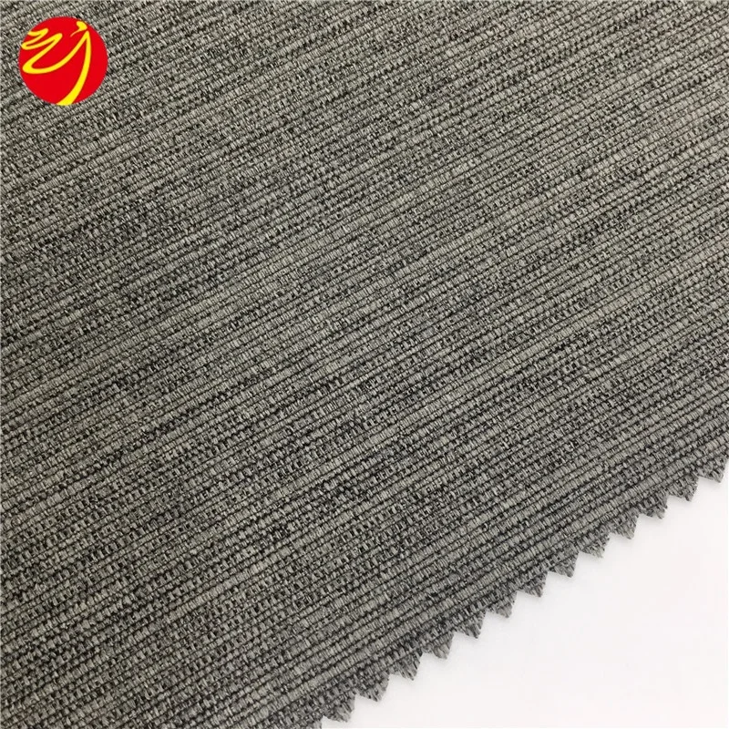 China Jiangsu Factory 100% Polyester Heavy Cationic Faux Linen Curtain Home Textile Fabric