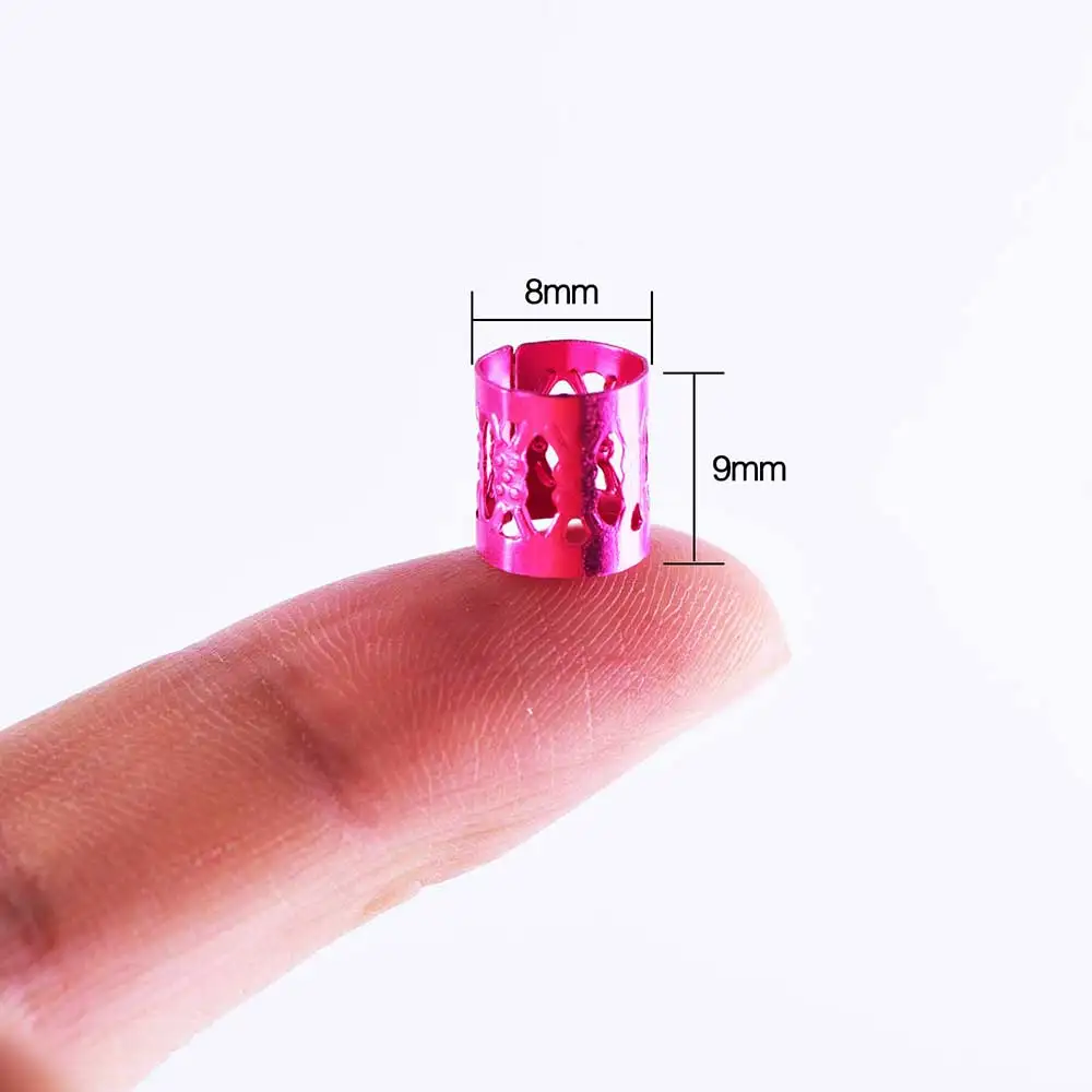 100pcs Gold metal tube ring dreadlock beads for braids hair beads for dreadlocks adjustable hair braid cuff