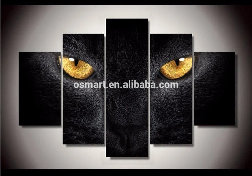 high quality handmade best wallpaper modern decor black cat oil painting