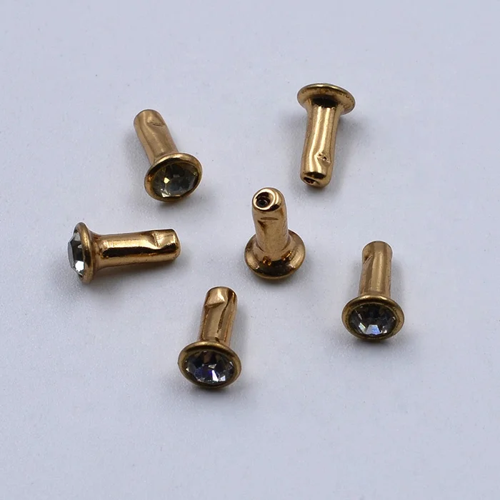 
Brass shank turquoise stones half pearls rhinestone crystal rivets for leather bags 