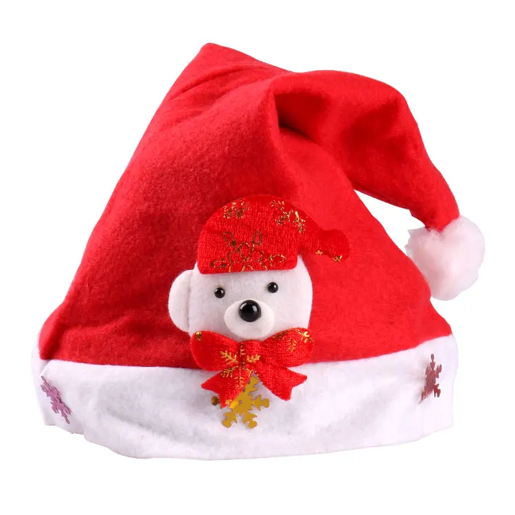 Wholesale price christmas hat with light kids christmas led santa claus hat