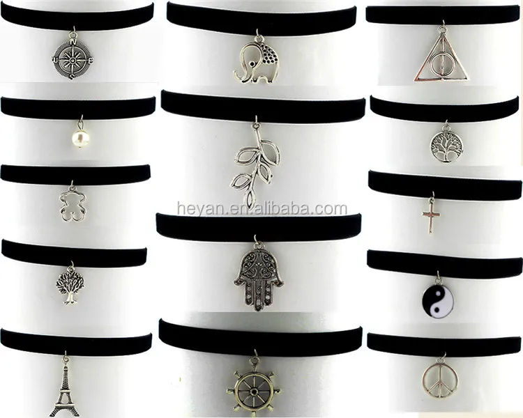 Fashion sexy black velvet choker in stock