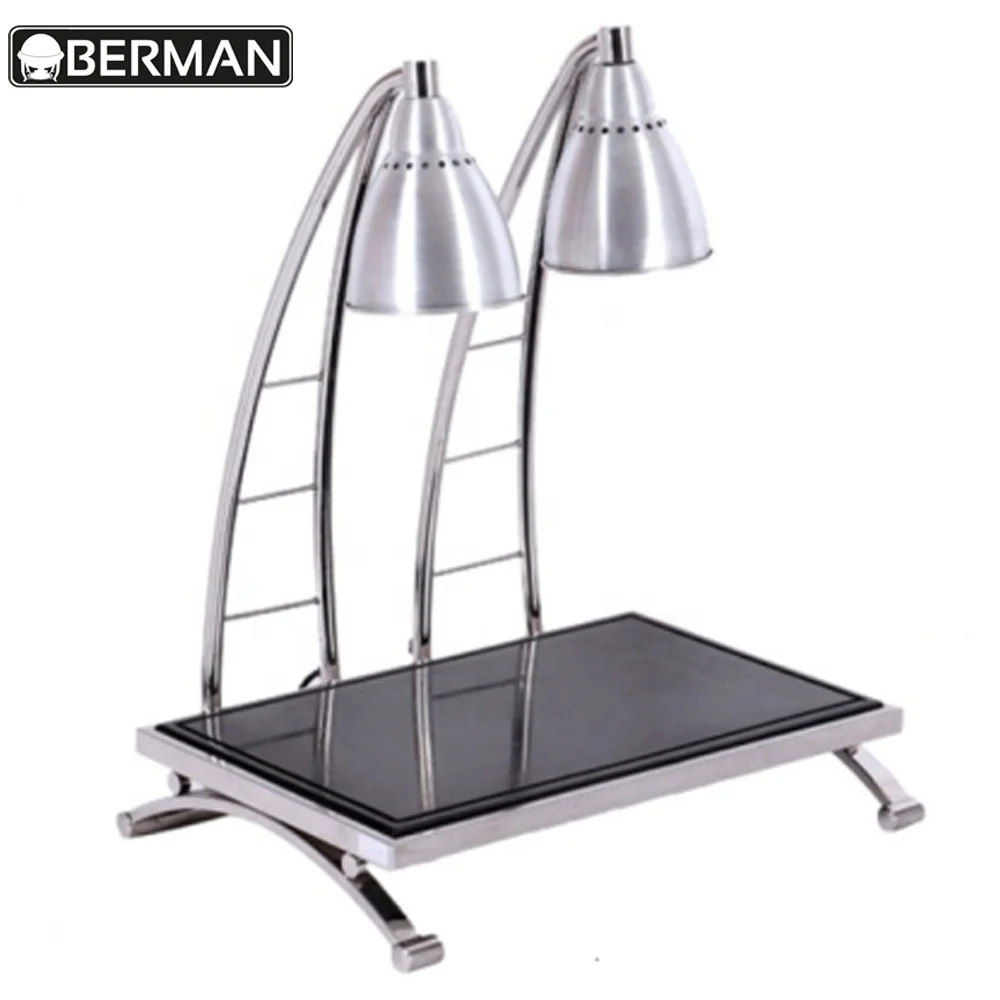 Modern battery powered marble base table top catering food warmer lamp, electric food warming lamp