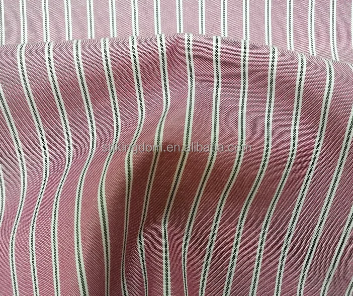 Polyester/Cotton Striped Shirting Fabric Plain Woven Yarn Dyed for Suits Garments Home Textiles Bags Caps Toys
