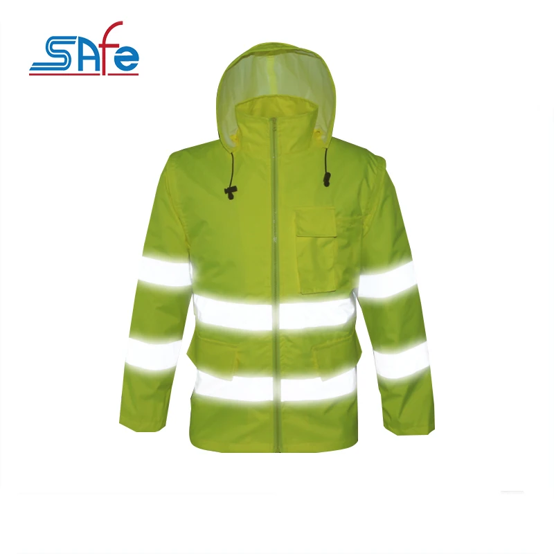 New style high visibility reflective raincoat safety jacket for rain