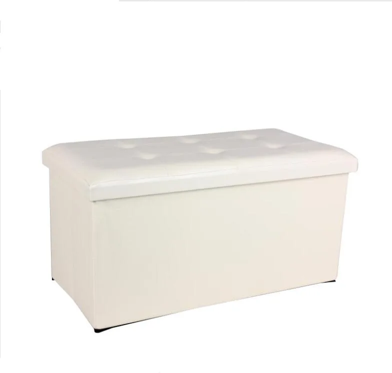 Factory Direct Sales Multifunctional Folding Storage Ottoman Bench with Buttons
