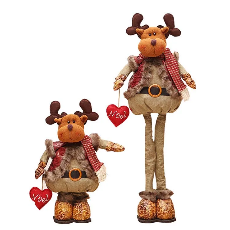 Life Size Santa Claus Navidad Stuffed Christmas Plush Reindeer Big Standing Christmas Santa Claus Doll