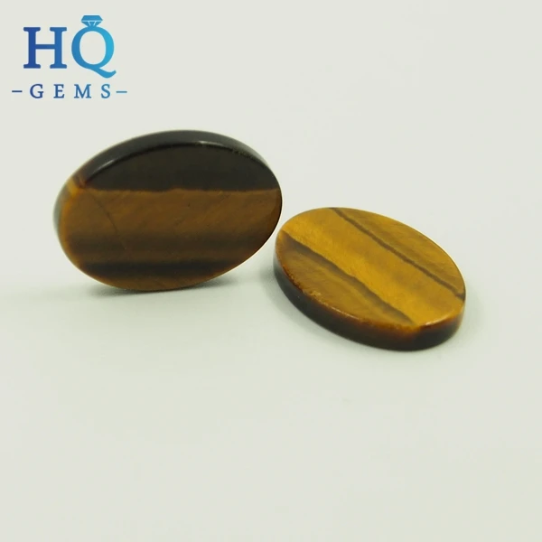 Semi-preciouse gemstone disc double flat back tiger eye plate stone