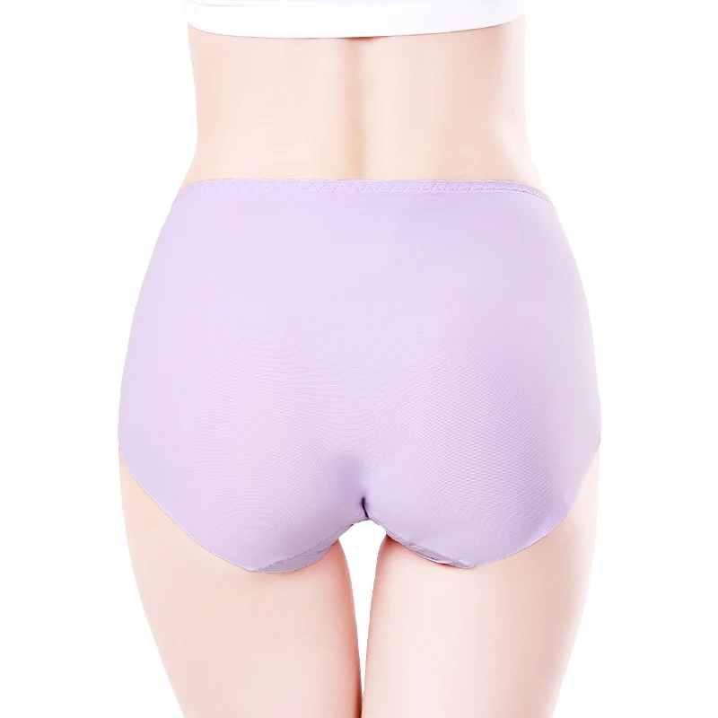 
High waist large size women underwear ice silk seamless sexy girls panties 