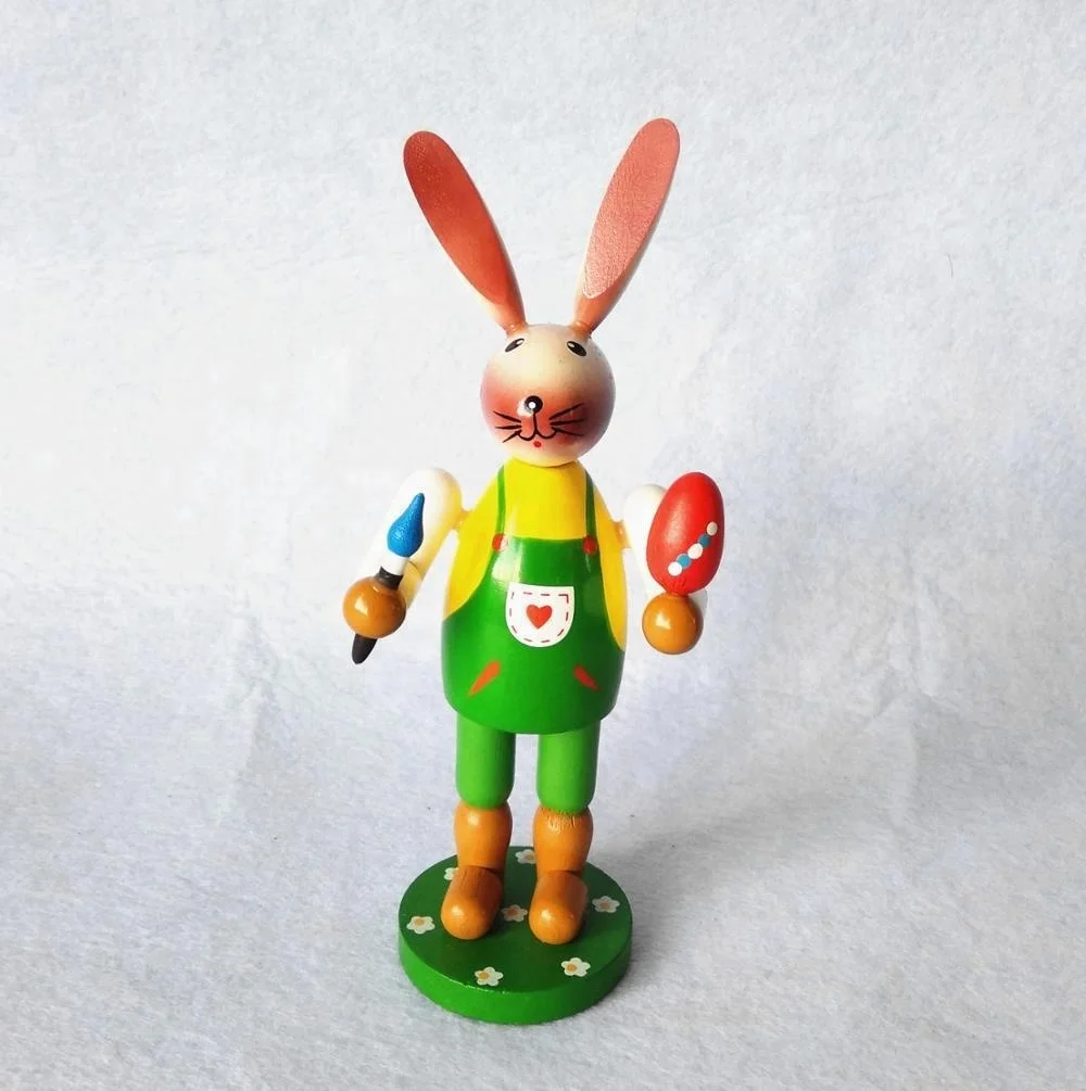 Wood handmade craft easter bunny rabbit decor