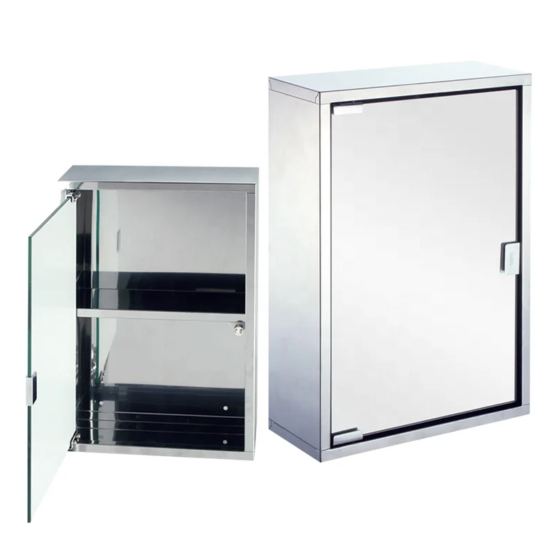 Wall Mounted Durable Tires Bathroom/ Hospital Use Stainless Steel Medicine Cabinet Pill Box First Aid Kit Box Storage box